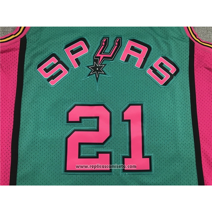 Camiseta San Antonio Spurs Tim Duncan #21 Mitchell & Ness 1998-99 Verde